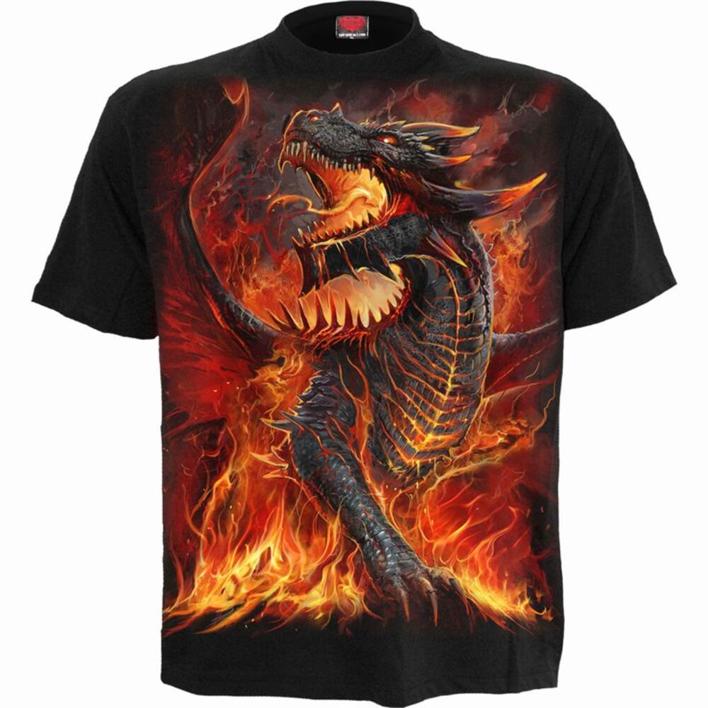 Spiral Direct Unisex Adult Draconis Back Print T-Shirt / Black